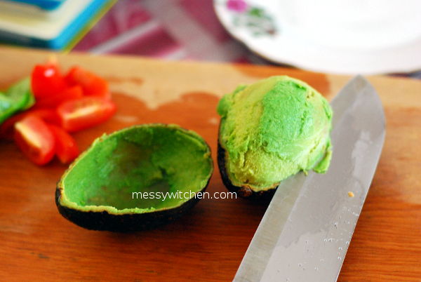 Cutting Defrosted Avocado